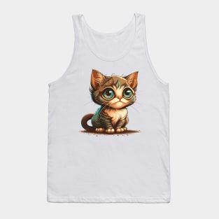 Cute Cat Gifts for kitten lovers Colorful Art Kitty Adoption Tank Top